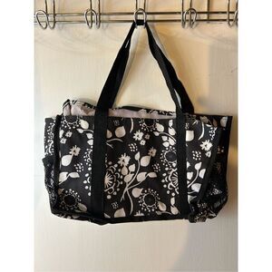 Thirty-one 31 mini organizer black white bag 13"x8"